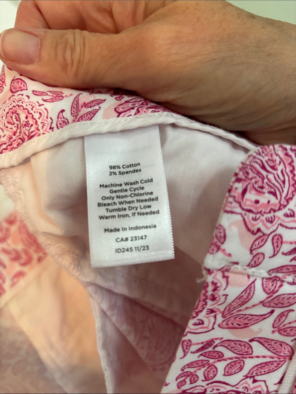 Talbots Pink Paisley Shorts Size 16 - Picture 4 of 4
